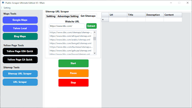 sitemap xml scraper automation