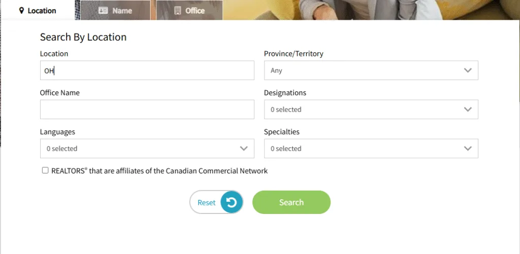Realtor.ca location