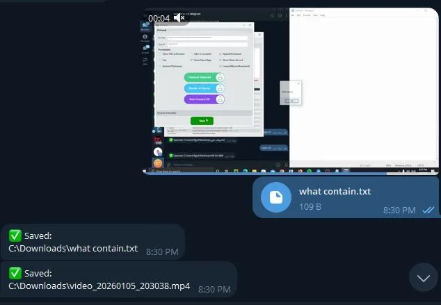 Download files from Telegram to PC automatically using TG Remote PC